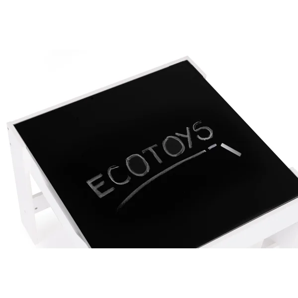 Zestaw mebli dla dzieci stolik + 2 krzesła tablica kredowa ECOTOYS