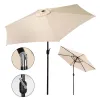 Duży parasol ogrodowy skośny łamany z korbą 6 żeber beżowy 270 cm MultiGarden