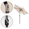 Duży parasol ogrodowy skośny łamany z korbą 6 żeber beżowy 270 cm MultiGarden