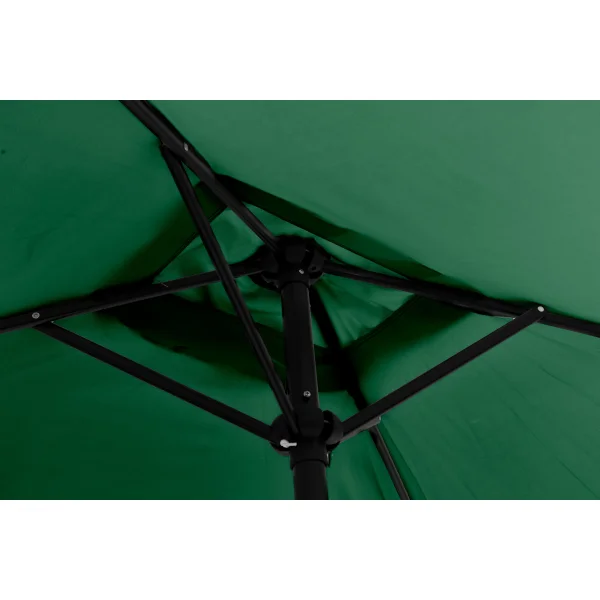 Prostokątny duży parasol ogrodowy skośny łamany z korbą zielony 200x140 cm MultiGarden
