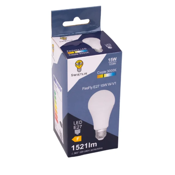 Żarówka LED A60 E27 15W Barwa Biała Ciepła