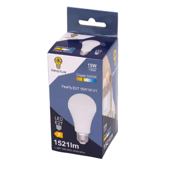 Żarówka LED A60 E27 15W Barwa Biała Ciepła