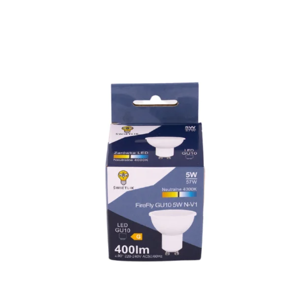 Żarówka LED GU10 5W Barwa Biała Neutralna
