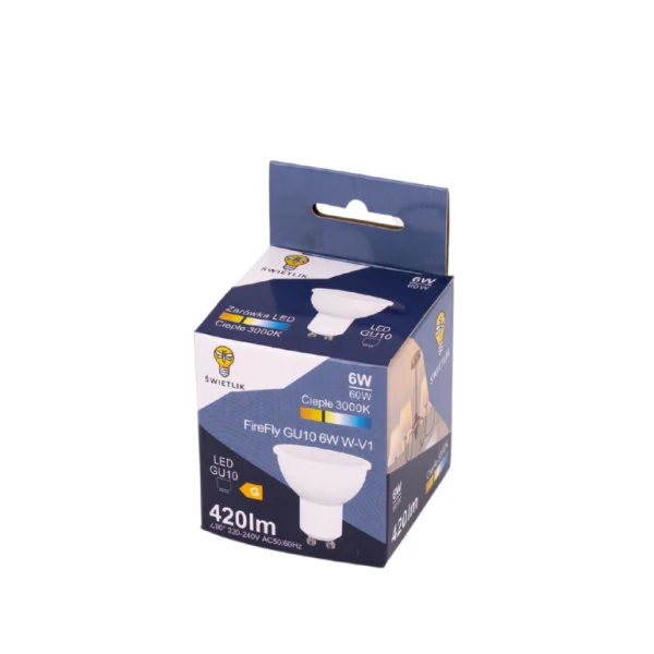 Żarówka LED GU10 6W Barwa Biała Ciepła