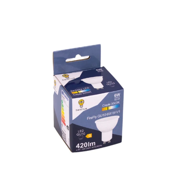 Żarówka LED GU10 6W Barwa Biała Ciepła
