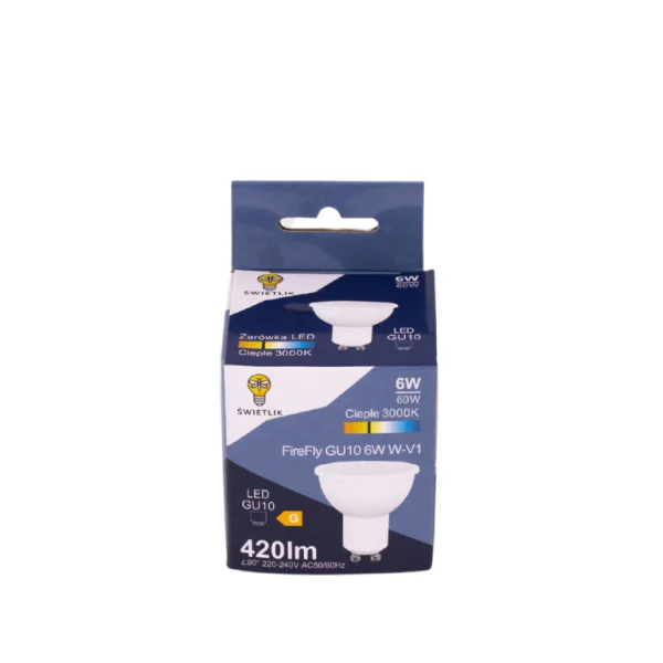 Żarówka LED GU10 6W Barwa Biała Ciepła