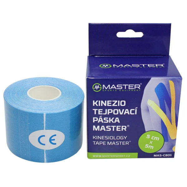 Taśma kinezjologiczna MASTER 5 cm x 5 m - niebieska