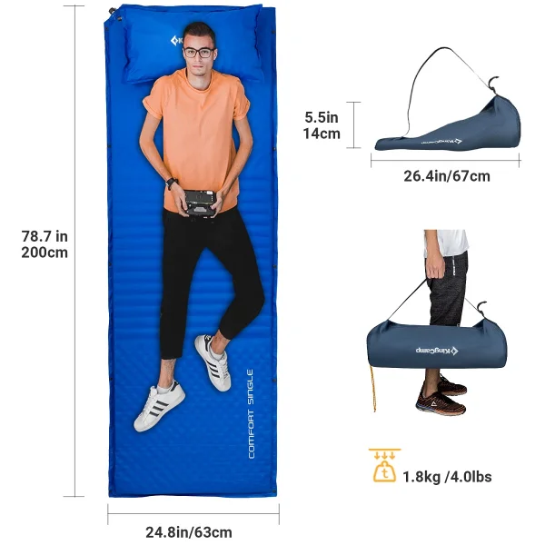 Materac samopompujący KING CAMP Comfort Single - beżowy