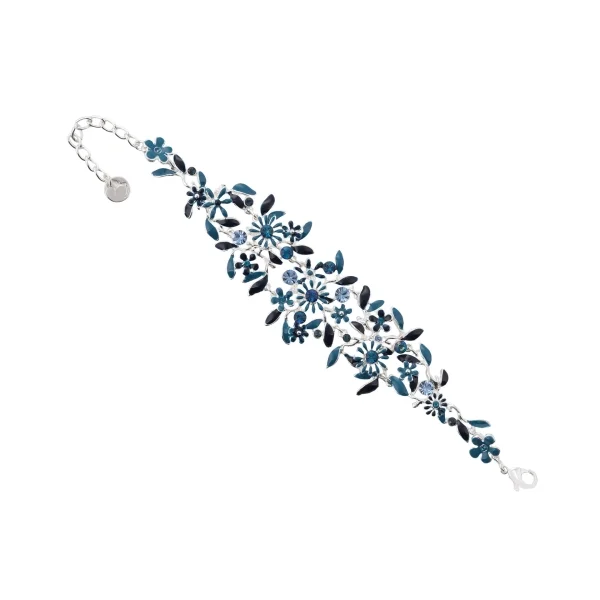 Bransoletka niebieskie kwiatuszki z kryształkami z kolekcji Blossom (B8157AG/N)