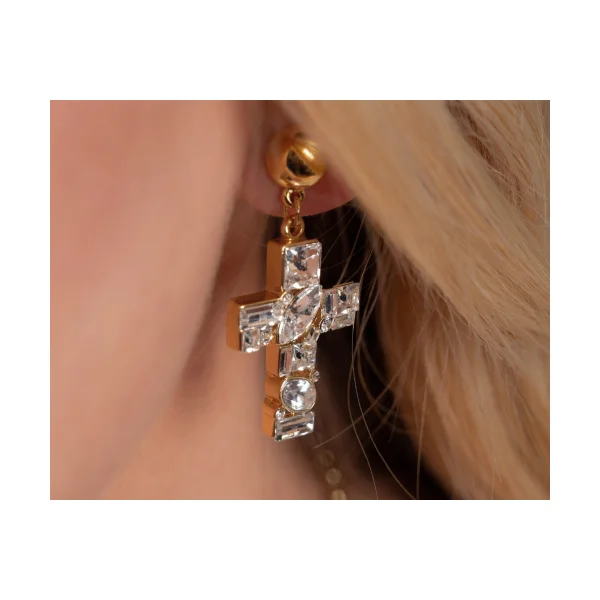Kolczyki krzyże z kolekcji Heavenly (P22/ROZ/79AU)