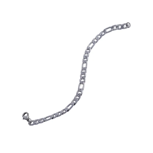 Bransoletka figaro prążki 19 cm (B22/MEN/42 STAL)
