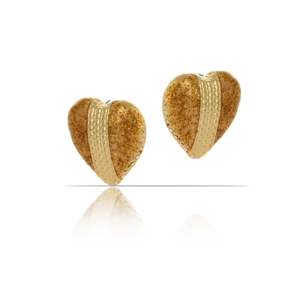 Kolczyki brokatowe serca z kryształkami Preciosa z kolekcji Heart Harmony (P23/ZIM/66/4AU)