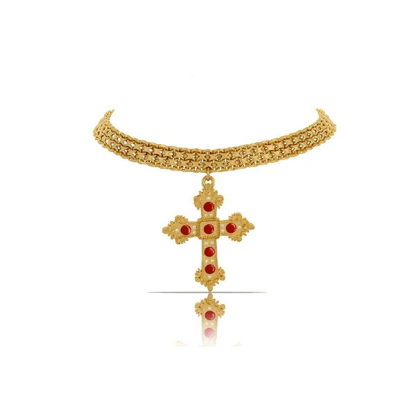 Choker bismark z krzyżem (C23/ZIM/35AU)