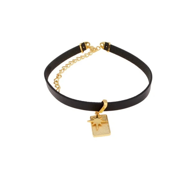 Choker skórzany z zawieszkami (C21/JES/85KOLOR)