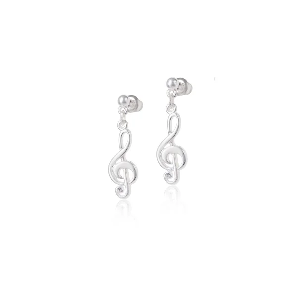 Kolczyki klucz wiolinowy z kolekcji Basic Chain Aria Martelle (P24/NUT/01AG)