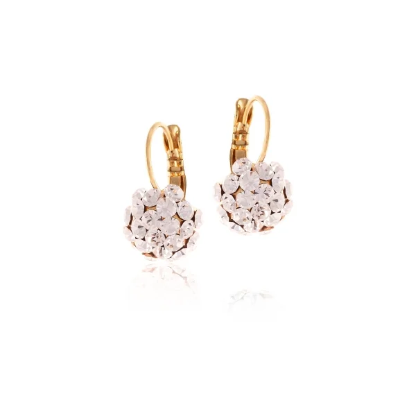 Kolczyki z kryształkami Preciosa (P8126AU-LIGHT GOLD QUARTZ)