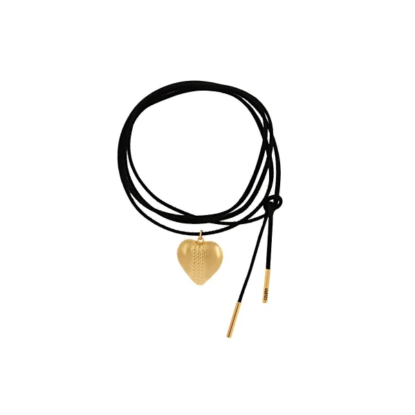 Czarny choker z serduszkiem, wiązany z przodu z kolekcji Heart Harmony (C24/WIO/10AU)