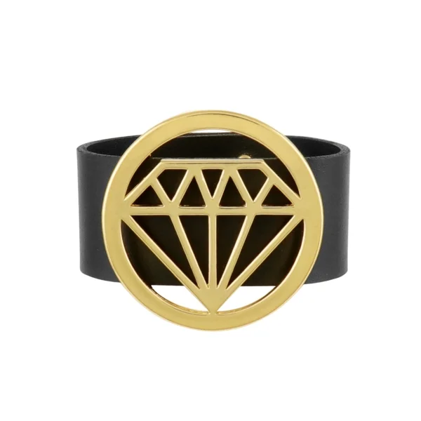 Bransoletka skórzana z diamentem z kolekcji Diamond (B23/WIO/31Au)