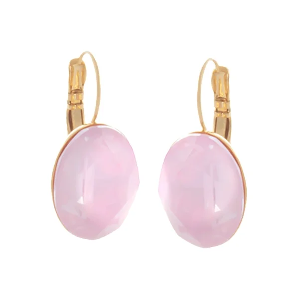 Kolczyki z owalnym, różowym kryształem Soft Pink Primero (P22/ZIM/16/3AU)
