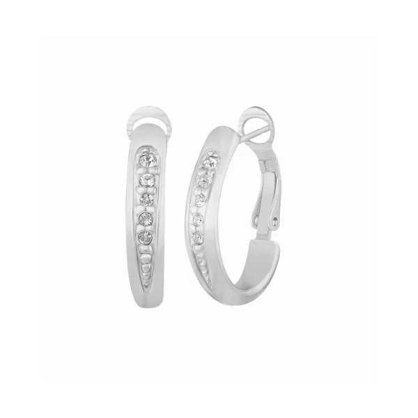 Kolczyki okrągłe z kryształami Preciosa, z kolekcji Classic (P14689AG)