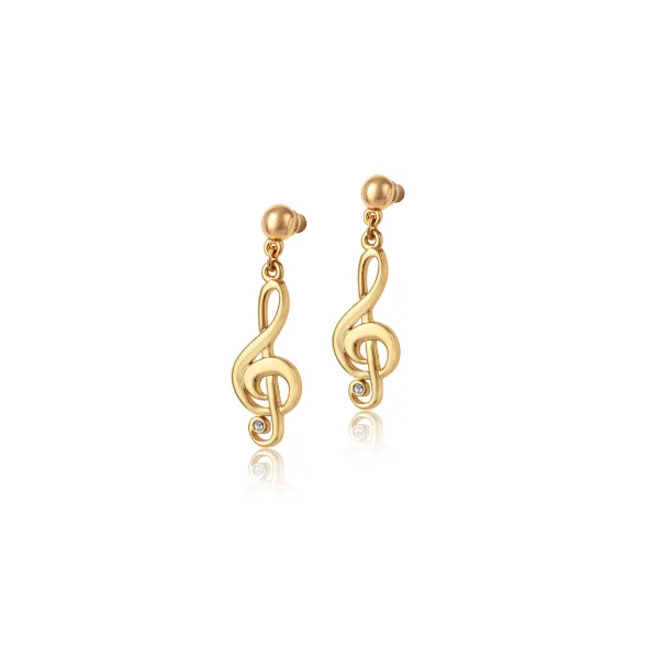 Kolczyki klucz wiolinowy z kolekcji Basic Chain Aria Martelle (P24/NUT/01AU)