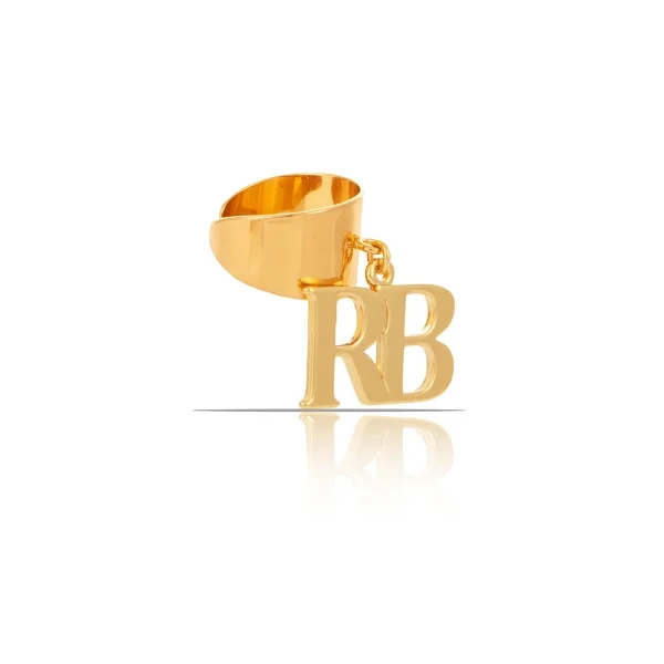 Klasyczna obrączka z literkami z kolekcji RB (R23/ZIM/23/2AU)