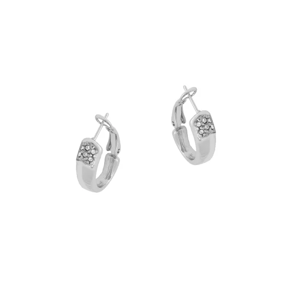 Kolczyki półkola z kryształami (P3906AG)