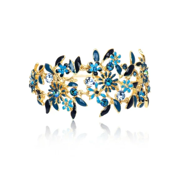 Bransoletka niebieskie kwiatuszki z kryształkami z kolekcji Blossom (B8157AU/N)