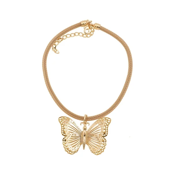 Choker na grubym łańcuszku i motyl (C21/WIO/42AU)