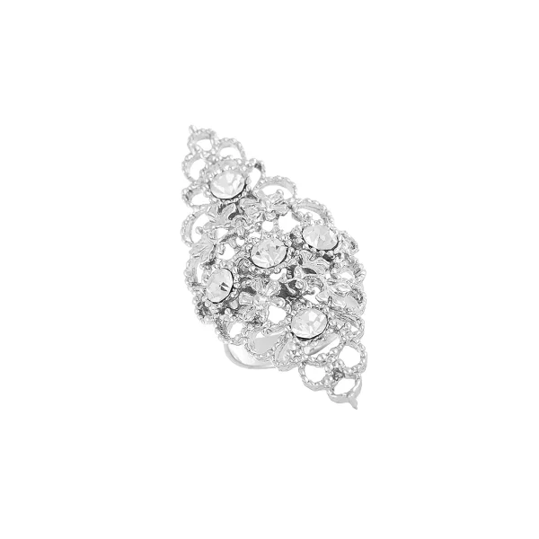 Ażurowy pierścionek z kryształkami z kolekcji Wedding Dream (R9740AG)
