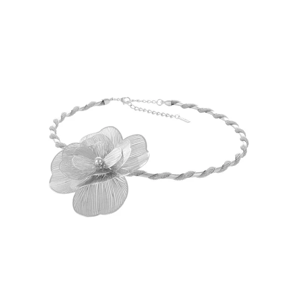Choker przeplatanka z kwiatem (C23/ZIM/52AG)