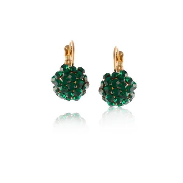 Kolczyki z kryształkami Preciosa (P8126AU-EMERALD)