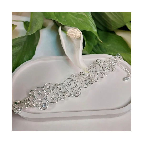 Bransoletka ażurowa z kryształkami z kolekcji Wedding Dream (B8144AG)