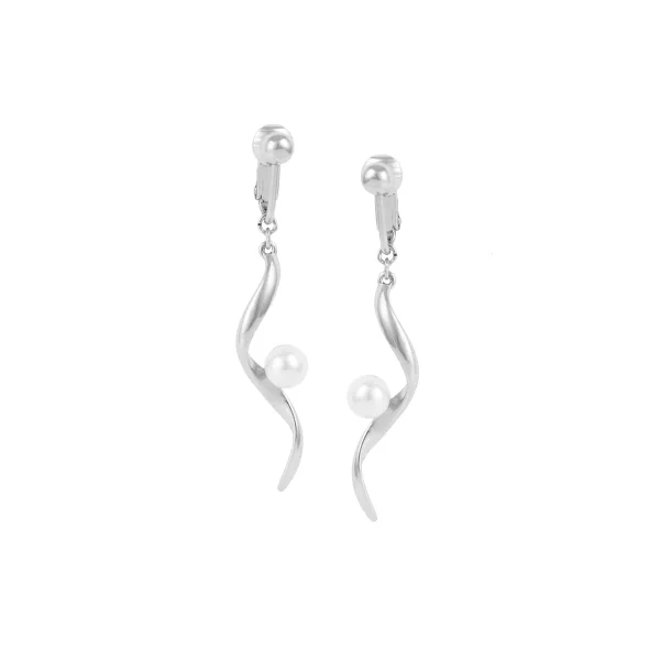 Klipsy wiszące z perełką z kolekcji Classic (E9785AG)