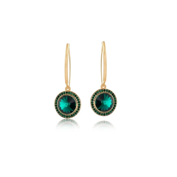 Kolczyki z kryształem Primero w kolorze Emerald (P24/LAT/64/3AU)