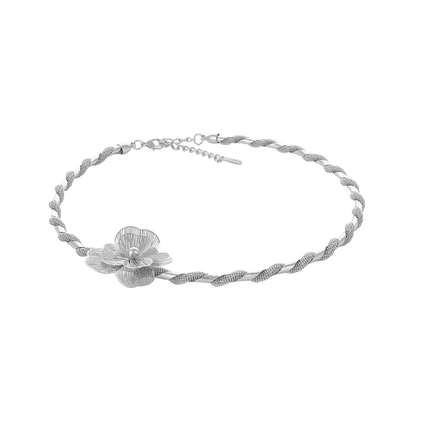 Choker z kwiatem (C23/JES/62AG)